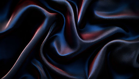 Elegant Deep Blue Waves Textile Background for Luxury Presentation with Velvet and Silk Designの素材