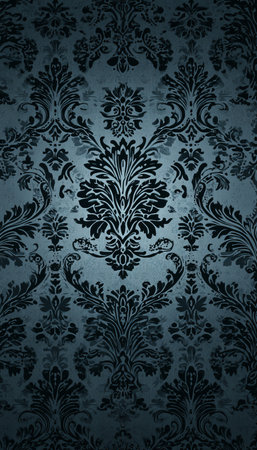 Elegant Backdrop Featuring Intricate Charcoal Gray Vintage Revival Style Pattern for Design Projectsの素材
