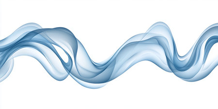 Translucent Blue Smoke Effect on White Background, Dreamy Vapor for Stylish Abstract Designsの素材