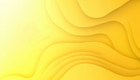 Elegant Abstract Background with Soft Yellow to Lemon Gradient in a Wavy Monochromatic Designの素材