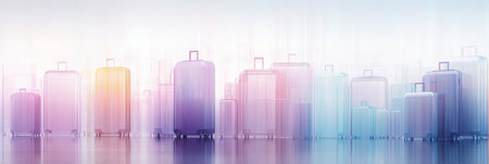 Stunning Stock Image of Colorful Suitcases Ready for a Dream Vacation Journey Across the Globeの素材