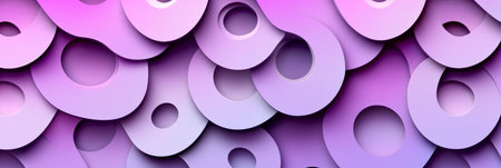 Elegant 3D Lavender Lilac Gradients with Abstract Minimalist Circles and Delicate Waves Textureの素材