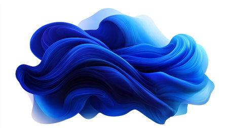 Abstract Vector of Smooth Translucent Blue Fluid Isolated on White Background for Graphic Design Useの素材