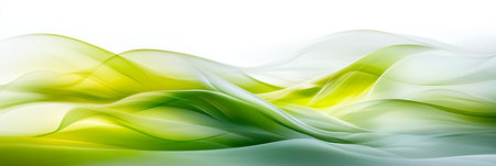 Abstract Green Waves with Gentle Curves Creating a Serene and Harmonious Natural Atmosphereの素材
