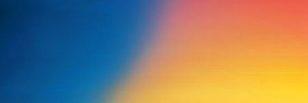 Majestic Blend of Dreamy Blue, Vivid Orange, and Sunny Yellow Creating a Mesmerizing Sunset Skyの素材