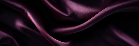 Luxurious Plum Satin Fabric with Dramatic Folds, Perfect for Fashion, Backdrops, and Creative Uses.の素材