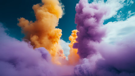 Stunning Pastel Sky Explosion with Dynamic Swirls and Clouds Emanating from a Central Portalの素材