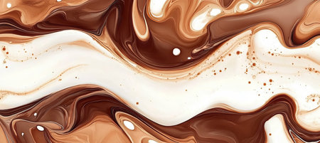 Elegant Fluid Marbleized Design Featuring Rich Chocolate, Coffee, and Creamy Milk Blends on Surfaceの素材