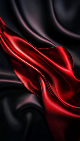Exquisite Red Fabric with Black Shadow Design Creating Unique Visuals for Your Creative Projectsの素材