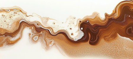 Elegant Fluid Art Texture Featuring Gold, Brown, and White Swirls for Stunning Visual Creationsの素材