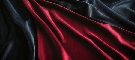 Elegant Dark Burgundy Abstract Background with Silky Draped Material and Rich Crimson Waves Texturesの素材