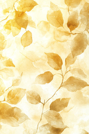 Delicate Botanical Illustration Featuring Serene Watercolor Foliage and Elegant Pastel Colorsの素材