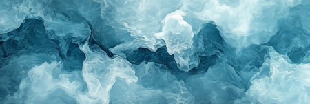 Beautiful Abstract Ocean Waves Background Art with Vibrant Shades of Blue and Turquoise Colorsの素材