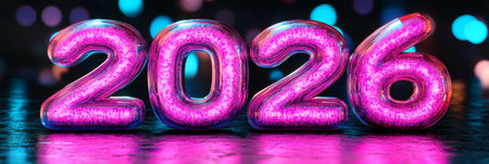 A Colorful Display of Optimistic Anticipation for the Exciting New Year Celebration Aheadの素材