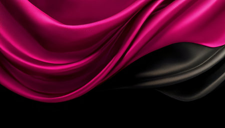 Luxurious draping silk satin in deep purple and black, creating elegant folds for timeless luxury.の素材