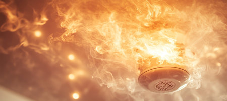 Blaze Guardian The Essential Smoke Detector Protecting Lives in Theatrical Haze and Fire Hazardの素材