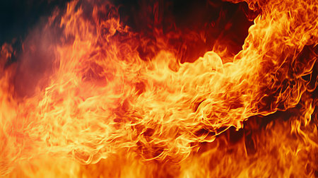 Vibrant Flames Dancing in a Chaotic Display of Fiery Energy and Colorful Abstract Patternsの素材