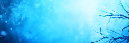 Ethereal Watercolor Artwork Featuring Soft Branches Bathed in Dreamy, Tranquil Shades of Blueの素材