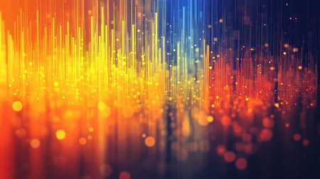 Dynamic Illumination A Colorful Abstract Matrix of Vibrant Oranges, Blues, and Yellowsの素材