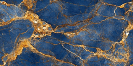 Stunning Sapphire and Gold Abstract Marble Textures with Rich Veining and Luxurious Patternsの素材