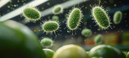 Invisible Threats in Fresh Produce The Unseen Risks of Bacteria in Grocery Store Sectionsの素材