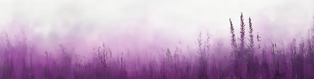 Serene Lavender Fields Under a Soft Sunset Sky, A Dreamy Pastel Watercolor Landscape for Art Loversの素材