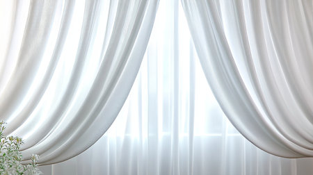 Soft Elegance with White Drapery Background, Subtle Effects and Delicate Lighting for Fashion Designの素材