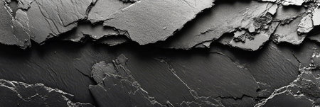 Dark Cracked Slate Texture with Rugged Rock Composition, Natural Geology in Grey Mountain Landscapeの素材