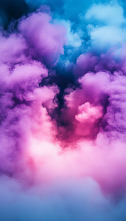 Surreal Dreamscape of Ethereal Purple Mist and Light Creating an Otherworldly Visual Experienceの素材