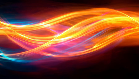 Dynamic Colorful Light Streaks Painting with Radiant Hues and Vibrant Glowing Effects for Decorの素材