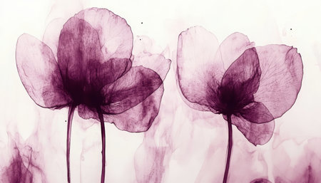 Delicate Soft Flower Blooms in Gentle Purple Tinctures Perfect for Wedding Invitations Artworkの素材