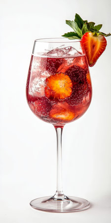 Refreshing Strawberry Daiquiri Cocktail in a Wine Glass, Perfect for Summer Vibes and Celebrationsの素材