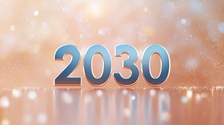 Radiant Anticipation in Gleaming Silver Numerals Conjuring a Bright New Era of Endless Possibilitiesの素材