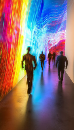 Dynamic Visual Passage with Streaking Light Shaping the Corporate Professionalism in the Workplaceの素材