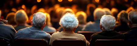 A Gathering Of Seniors Engaged In Discussion, A Diverse Community Of Elderly Citizens Togetherの素材