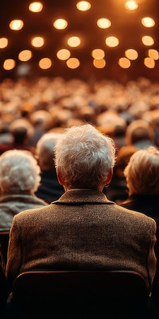 A Warm Gathering of Older Generations Engaging in Civic Policy and Social Security Discussionsの素材