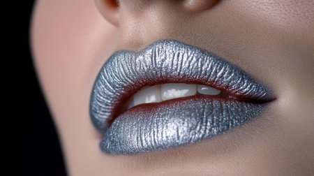 Silver Splendor Embrace the Metallic Glamour and Ethereal Allure of Modern Cosmetics and Beautyの素材