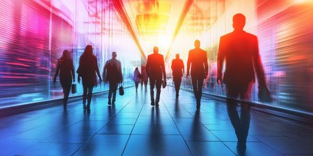 A Visionary City Skyline at Night with Neon Lights, Symbolizing Ambitions for a Brighter Futureの素材