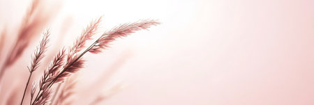Elegant Watercolor Botanical Illustration Featuring Pampas Grass Twigs in Soft Pastel Colorsの素材