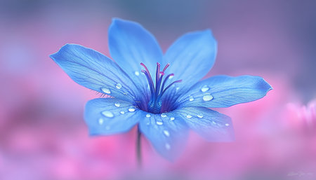 A Captivating Wildflower Blooming in Soft Focus, Showcasing Delicate Petals and Vivid Pastel Huesの素材