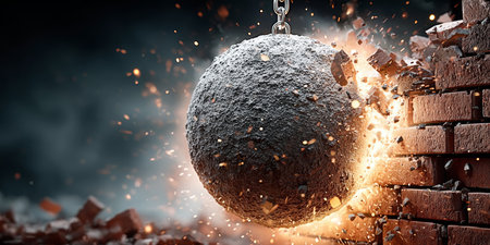 Destructive Wreckage and Power Unleashed The Chaos of Physical Destruction in Motionの素材