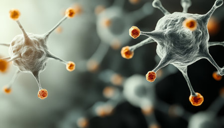 Close Up of Intricate Three Dimensional Biological Disease Vectors for Research and Therapy Scienceの素材