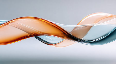 Dynamic Glass Formations with Flowing Abstract Motion and Vivid Translucent Curves in Spectrumの素材
