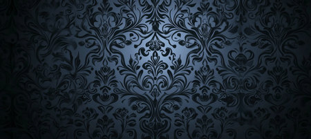 Elegant Vintage Damask Pattern Seamless Background for Luxurious Interior Design and Decorの素材