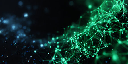 Futuristic Digital Abstract Connection with Networking Technology and Scientific Data Visualizationの素材