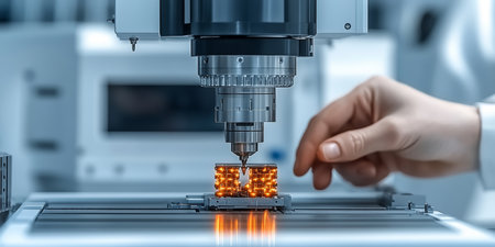 Precision Engineering and Metal Shaping in a High-Tech Workshop Focused on Craftsmanship and Detailの素材