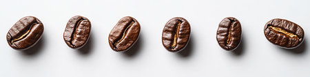 High-Quality Studio Shot of Roasted Coffee Beans Overhead View Showcasing Rich Aroma and Textureの素材