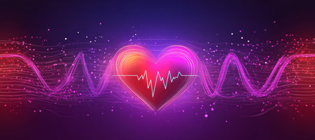 Digital Heartbeat Display with Electronic Diagnostic of Body Function and Neon Wave Monitoringの素材