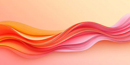 Abstract Wave Design Featuring Pink and Red Paper, Fluid Art Backdrop with Gradient Color Wavesの素材