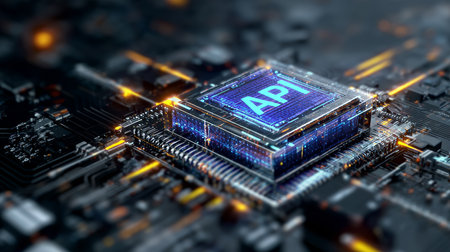 Future of Technology Innovative API Connectivity with Microprocessors and Cloud Solutions Aheadの素材